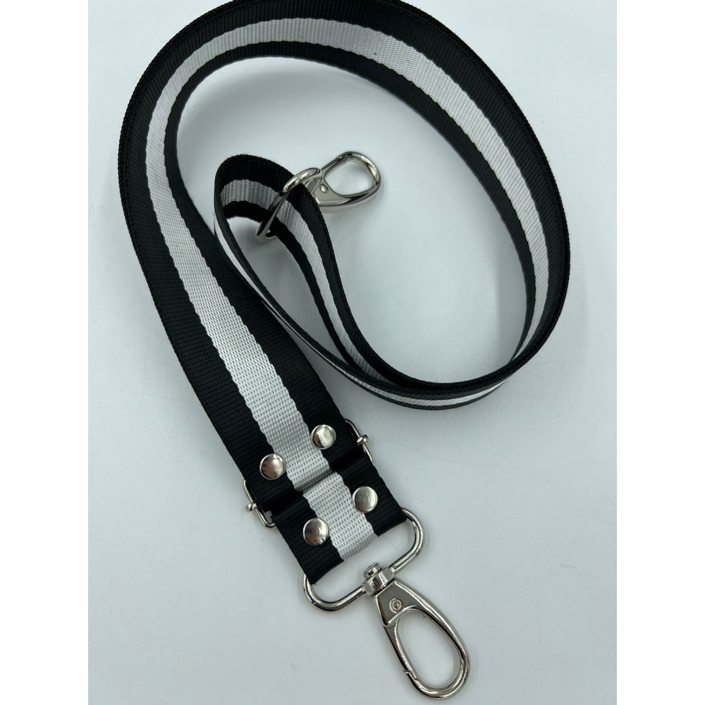 Ремень для сумки плечевой нейлоновый с принтом "Черно-белый"  (ширина 4см, длина 120 см)