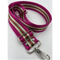 Ремень для сумки плечевой нейлоновый с принтом "Фиолетовый Гуччи"  (ширина 4см, длина 120 см)