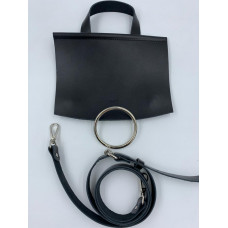 Набор для вязания  сумки  с кольцом (клапан 23*20 с магнитом, ремень с регулировкой длины 120 см), черный