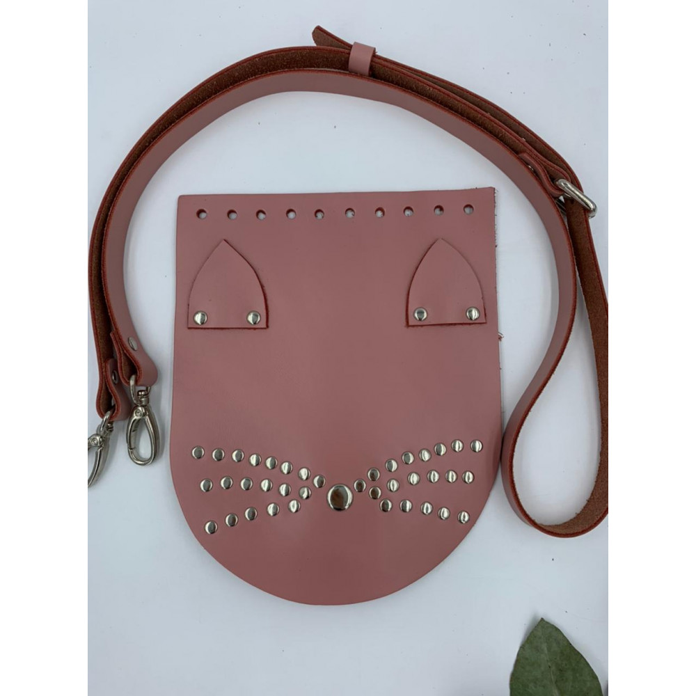 Набор для вязания сумки  (крышка-кошка+ремень), розовый